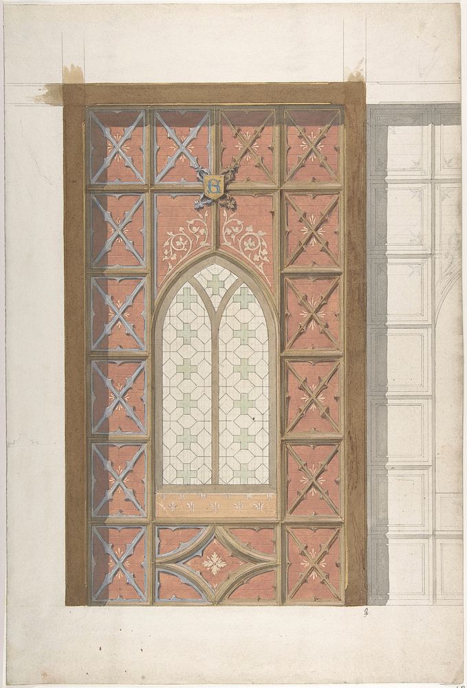 Design for Elevation of Window, Saint Clotilde by Jules Edmond Charles Lachaise and Eugène Pierre Gourdet