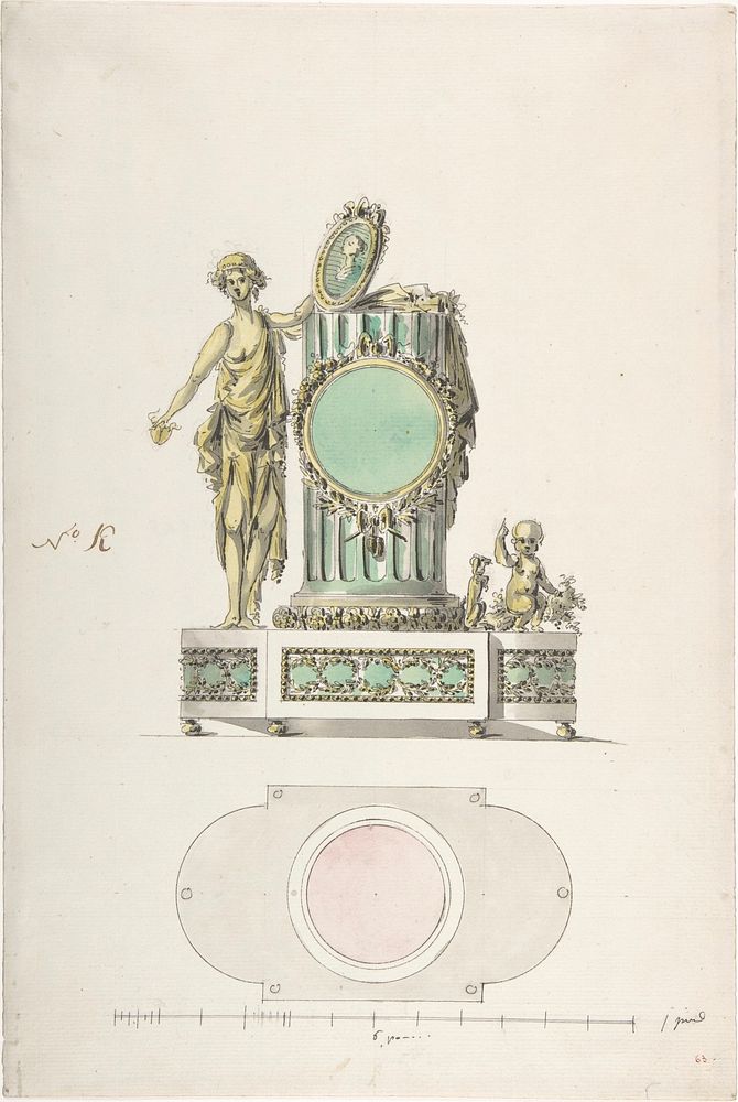 Design for a Clock, Anonymous, French, 19th century