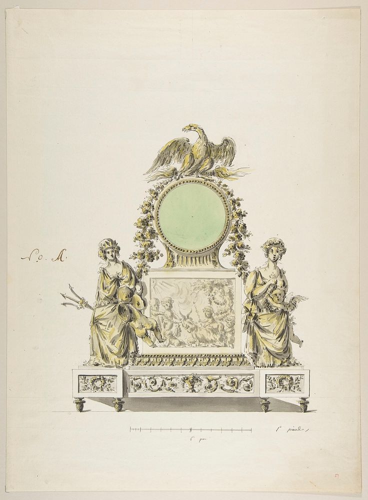 Design for a Clock, Anonymous, French, 19th century