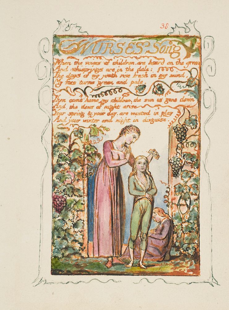 Songs of Innocence and of Experience: Nurses Song by William Blake. Original from The Metropolitan Museum of Art.