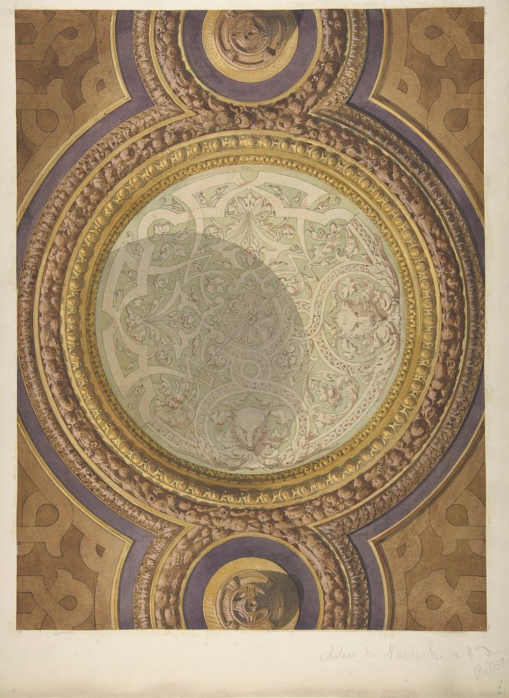 Design for Domed Ceiling for Mme Païva's Chateau at Neudeck