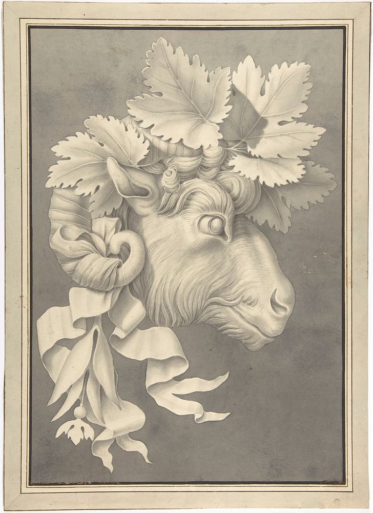 Decorative Ram's Head, (?) Anonymous, British, 19th century