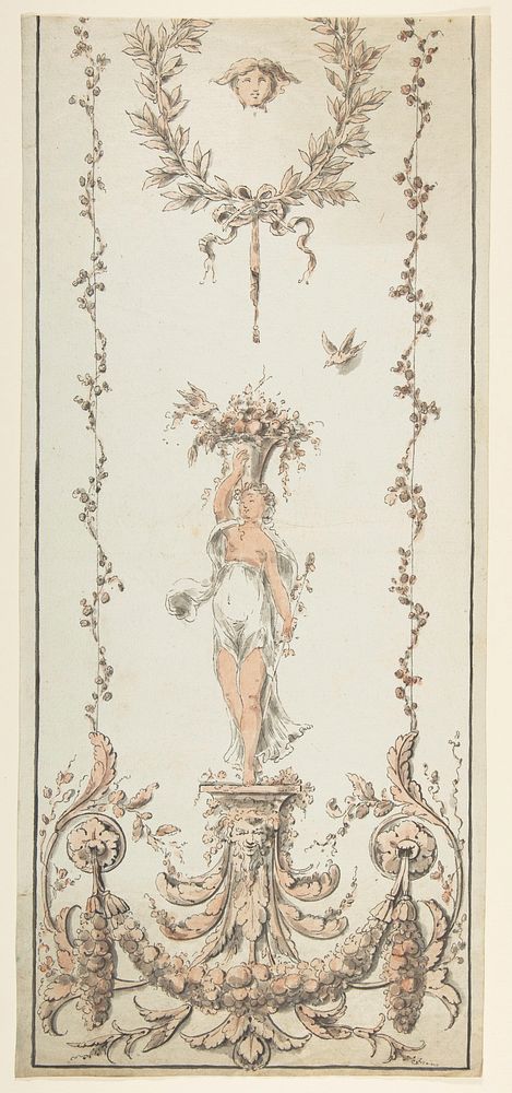 Design for an Ornamental Panel, Anonymous, French, 19th century