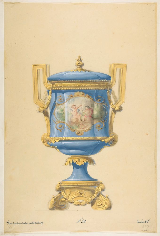 Design for an Urn, Anonymous, French, 19th century