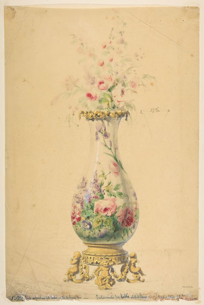 Design for a Vase, Anonymous, French, 19th century