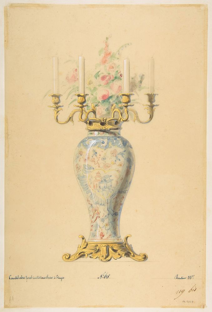 Design for a Vase with Candelabra