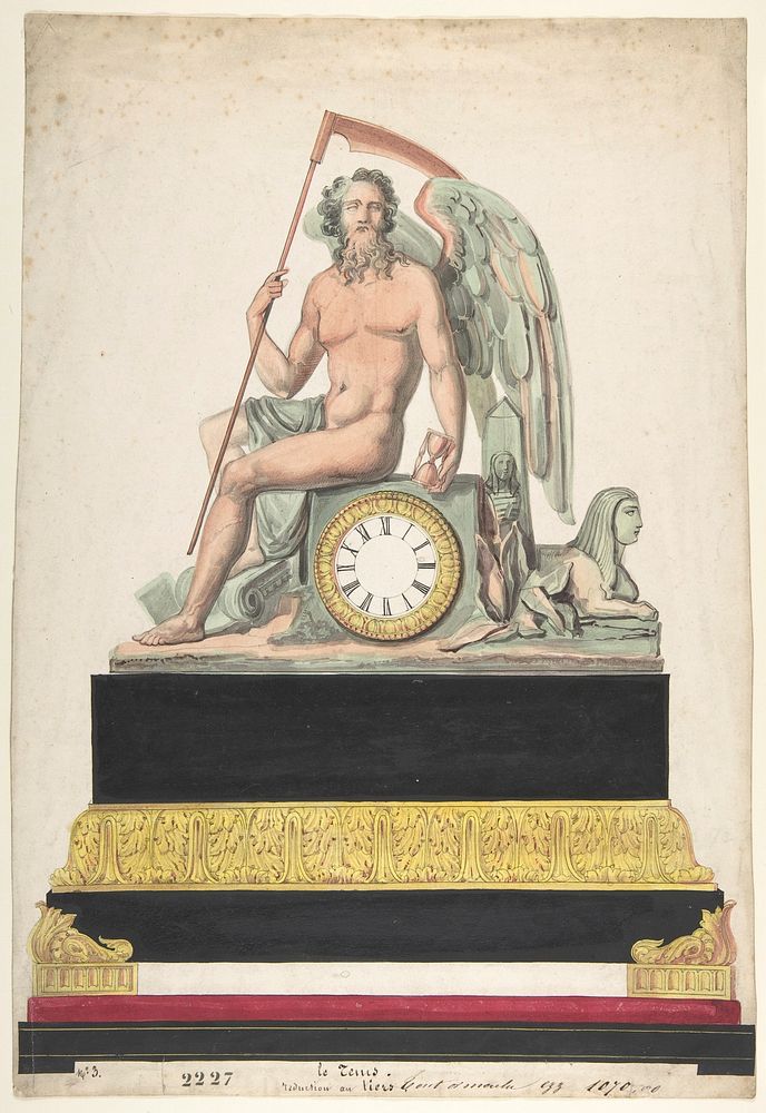 Design for Clock, Anonymous, French, 19th century