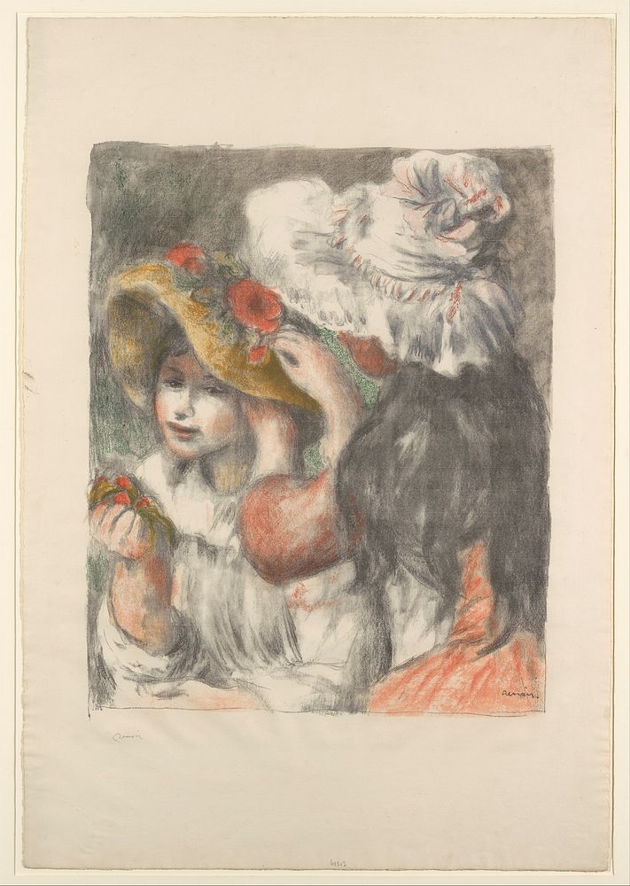 The Hat Pinned with Flowers (Le Chapeau épinglé) by Auguste Renoir