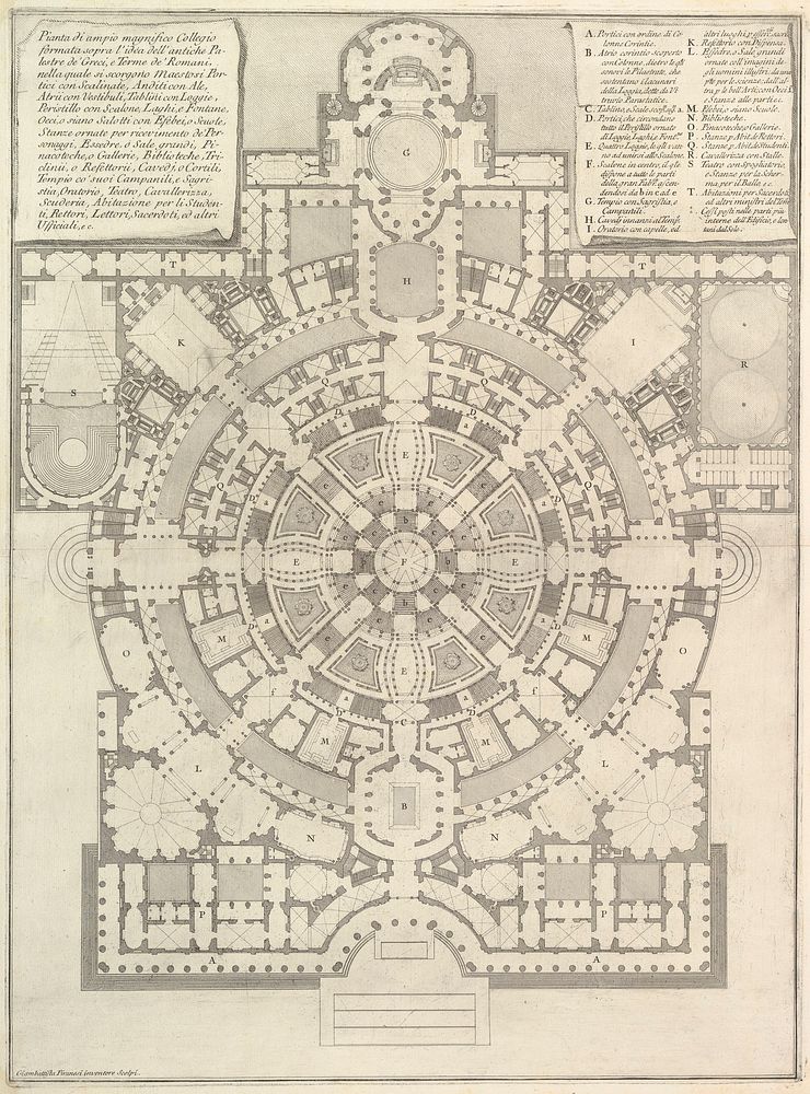 Plan of a spacious and magnificent College designed after the ancient gymnasia of the Greeks and the baths of the Romans...…