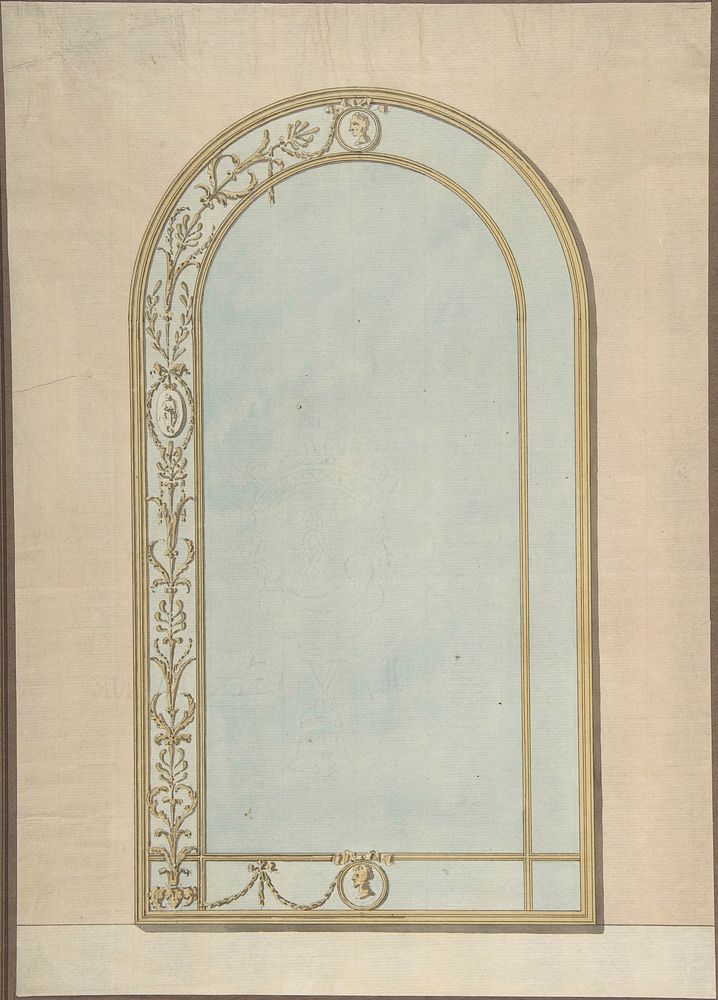 Design for a a Mirror with a Rounded Top by John Yenn