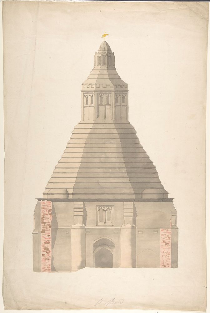 The Abbot's Kitchen, Glastonbury Abbey, Anonymous, British, 19th century