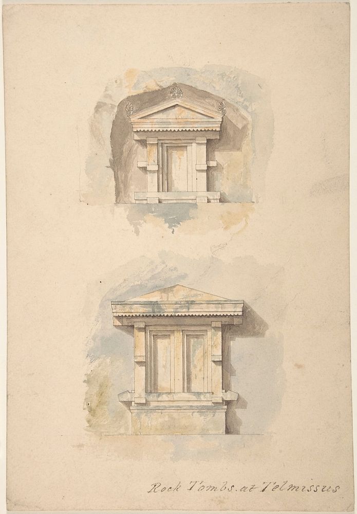 Rock Tombs at Telmissus, Anonymous, British, 19th century