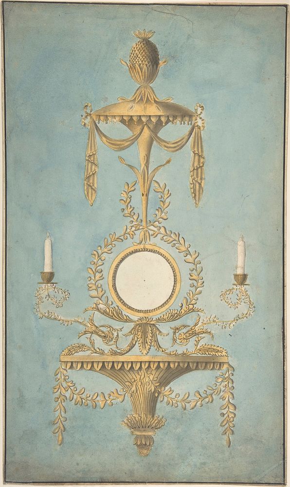 Design for a Sconce with a Mirror by John Yenn