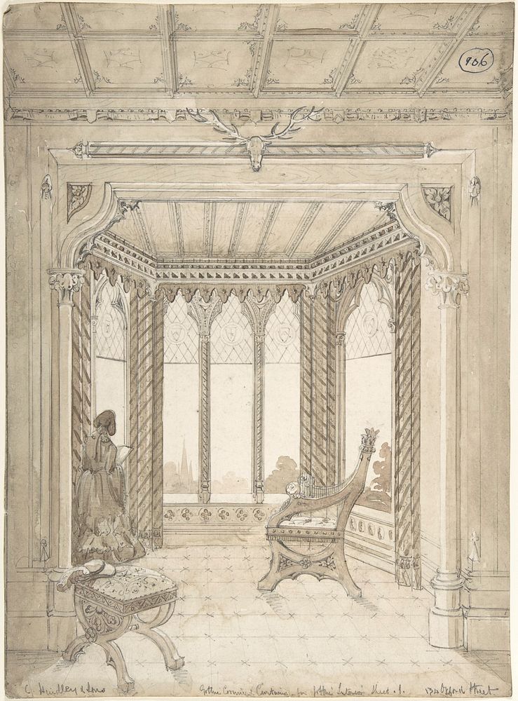 Design for a Gothic Interior by Charles Hindley and Sons