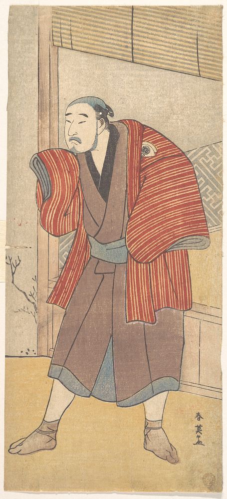 Onoe Matsusuke as a Servant Standing Beside a House