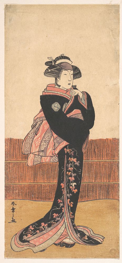 The Third Azuma Tozo as a Woman in a Black Kimono