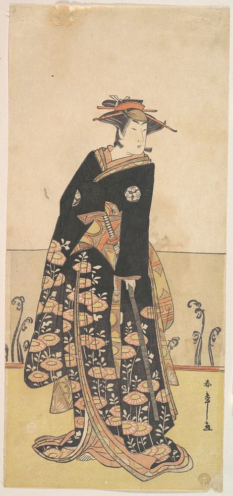 Osagawa Tsuneyo as a Tall Woman Dressed in a Black Uchikake