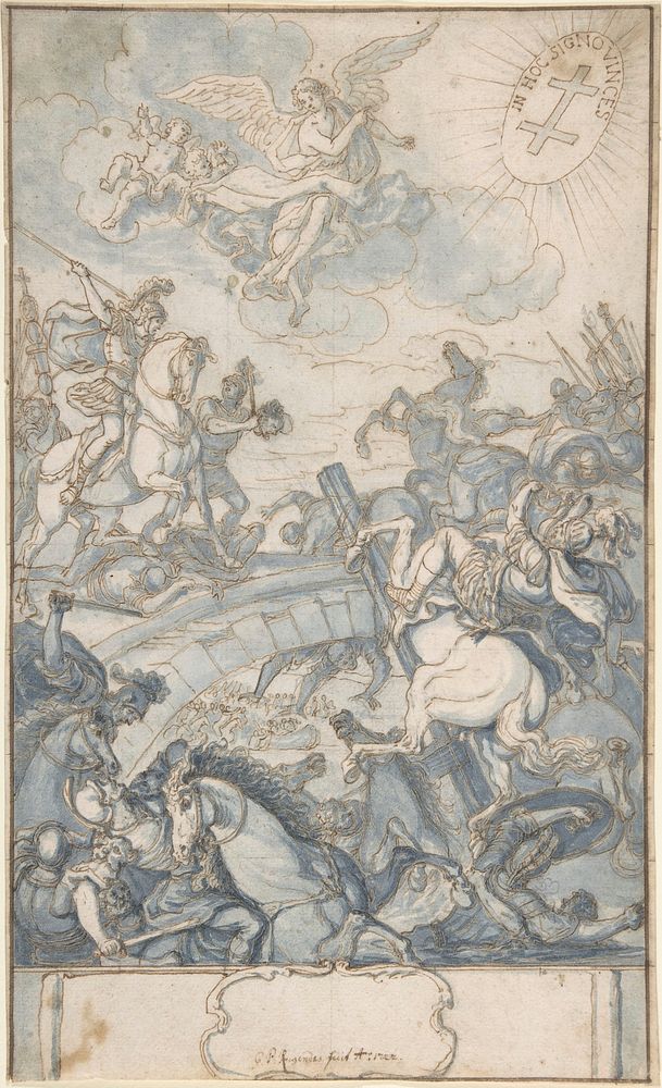 Constantine's Battle at the Milvian Bridge by Georg Philipp Rugendas