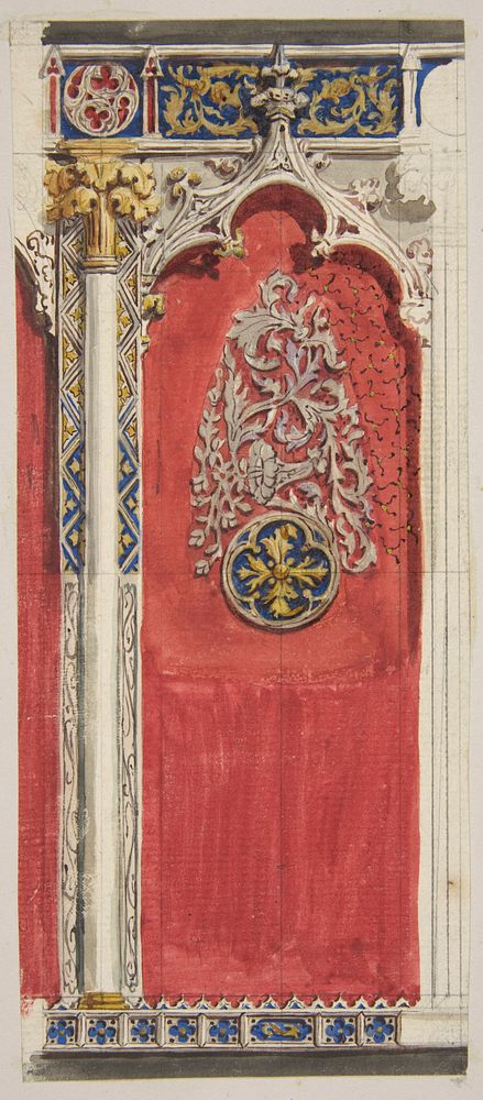 Design for the decoration of a gothic niche by Jules Lachaise and Eugène Pierre Gourdet