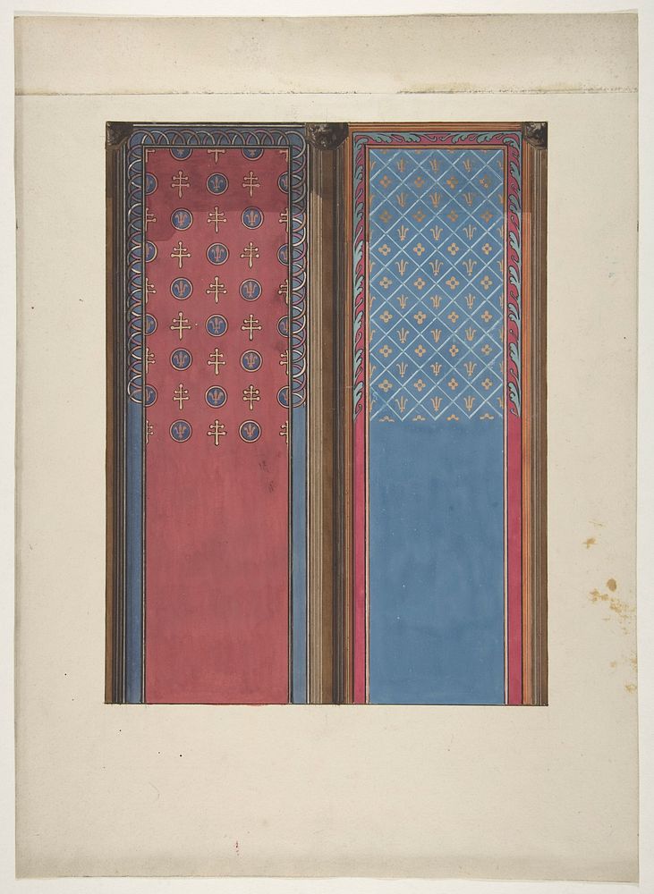 Design for the painted decoration of panels by Jules Edmond Charles Lachaise and Eugène Pierre Gourdet
