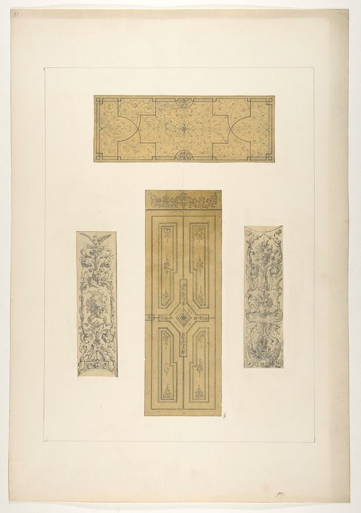 Four designs for decorative panels by Jules Lachaise and Eugène Pierre Gourdet