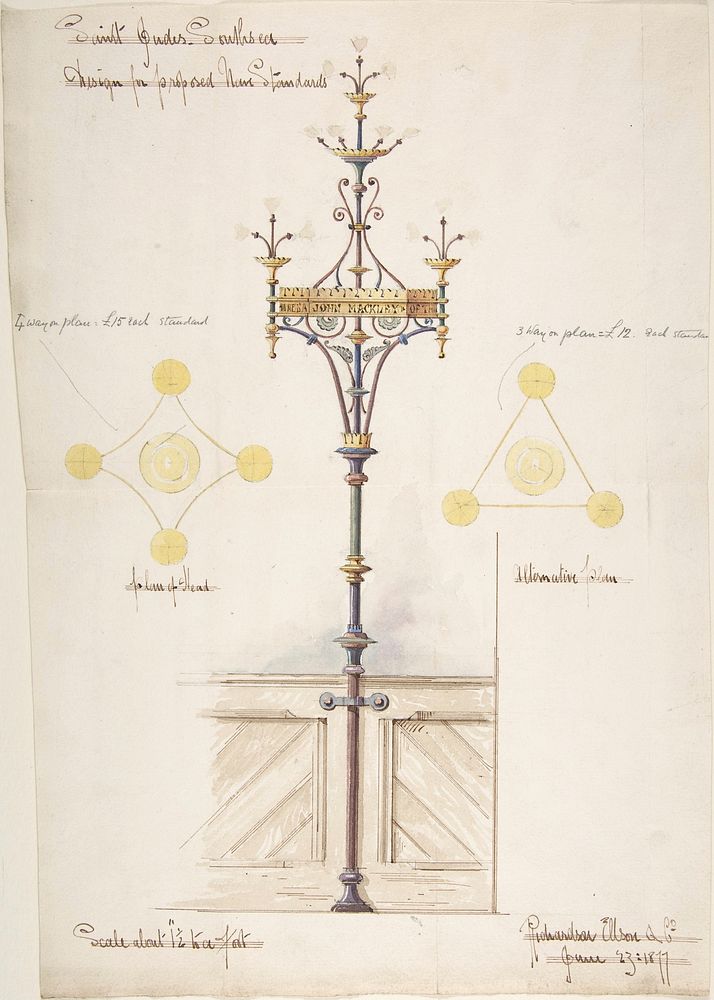 Designs for Nave Standards, St. Jude's Southsea
