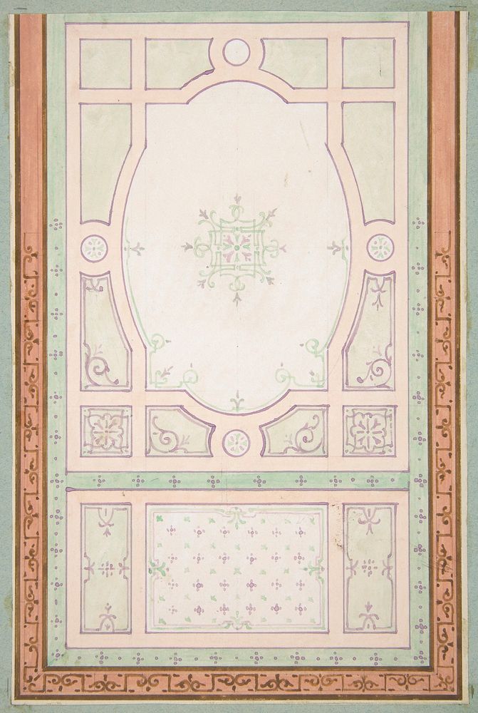 Design for a ceiling by Jules Edmond Charles Lachaise and Eugène Pierre Gourdet