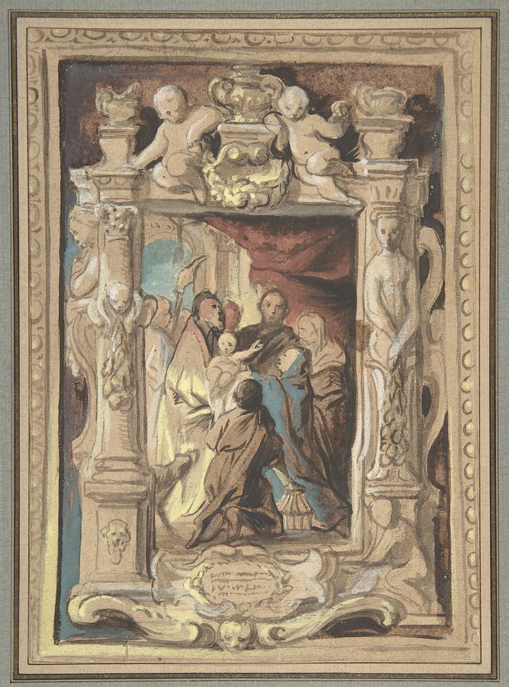 The Presentation in the Temple, with a Design for a Sculpted Frame by Jacob Jordaens