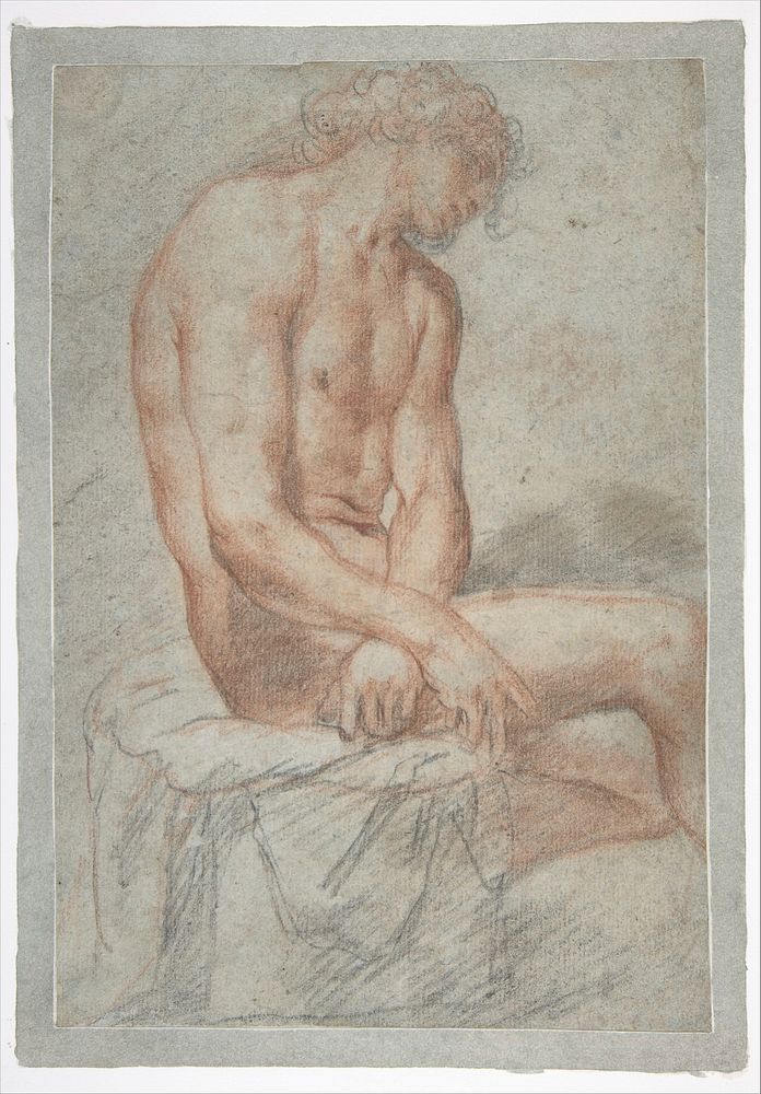 Study of a seated male figure (Ecce Homo?) by Juan Carre&ntilde;o de Miranda