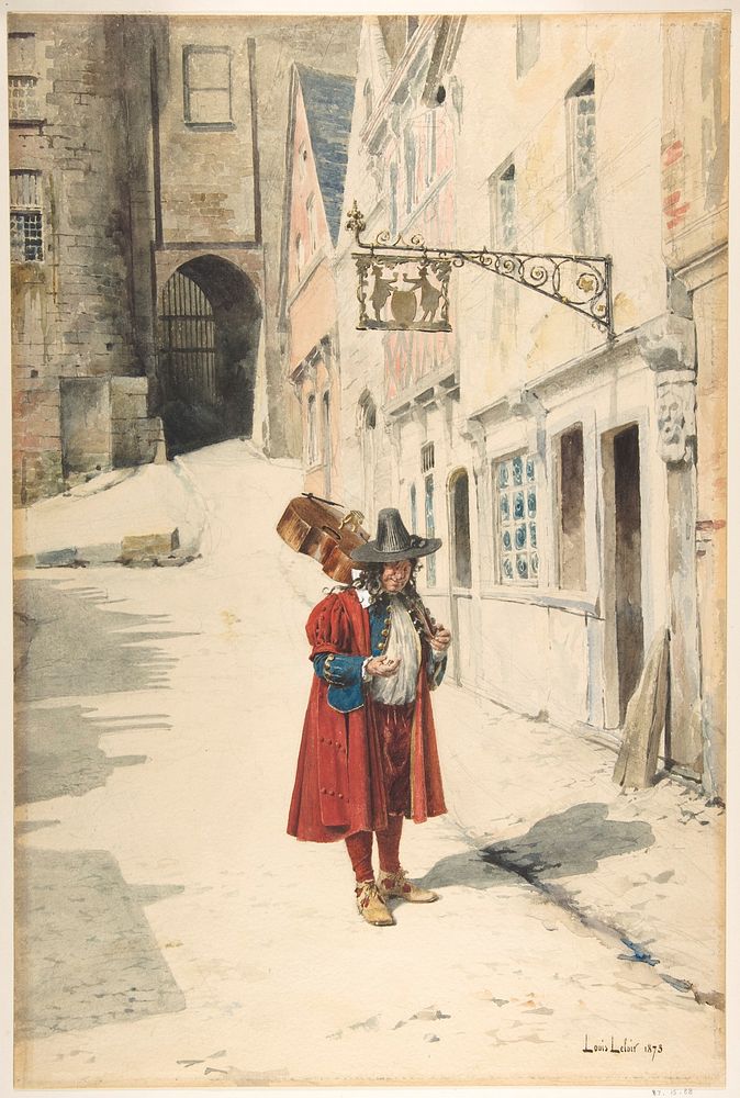 Wandering Minstrel; Old Nuremberg by Alexandre-Louis Leloir