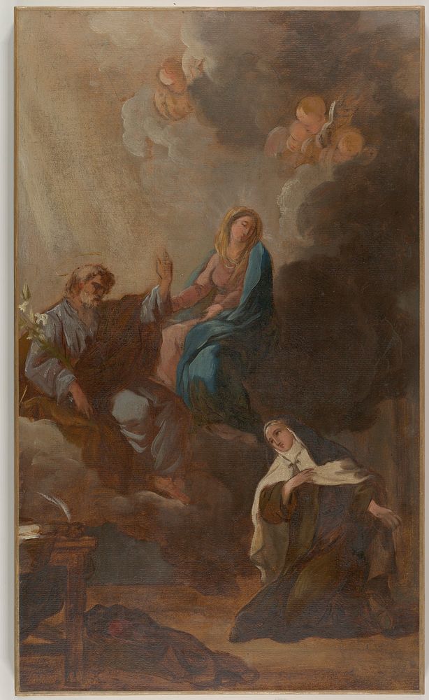 The Virgin Placing St. Teresa of Avila Under the Protection of St. Joseph by Fran&ccedil;ois Guillaume M&eacute;nageot