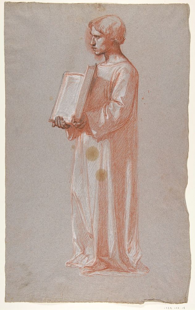 Acolyte with Open Book (middle register; study for wall paintings in the Chapel of Saint Remi, Sainte-Clotilde, Paris, 1858)