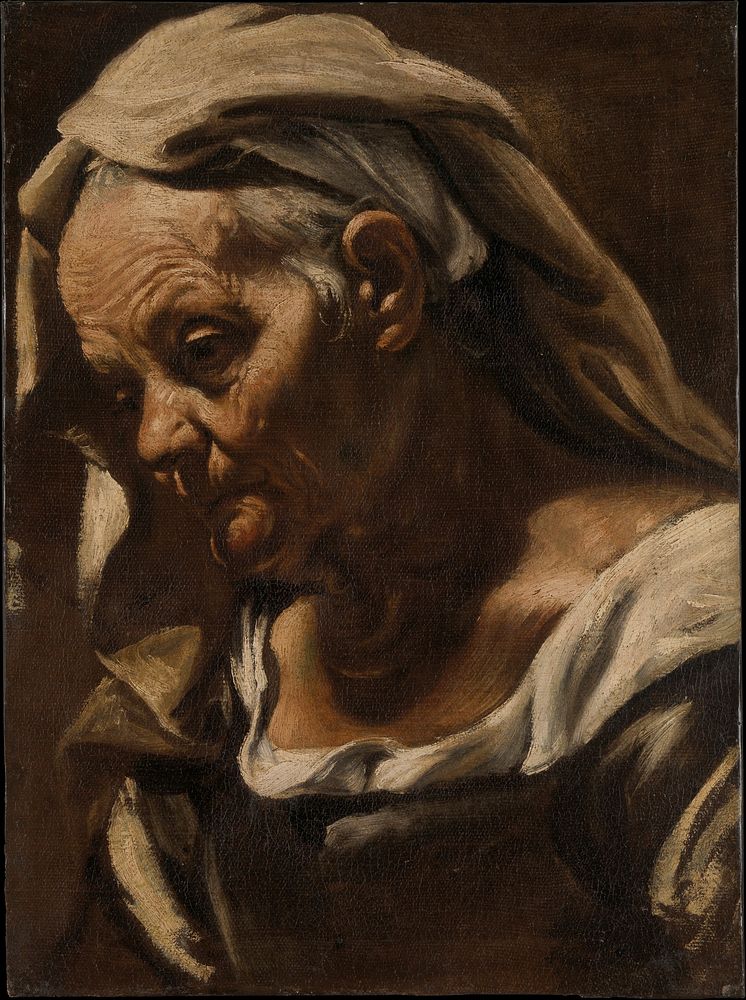 Head of an Old Woman by Orazio Borgianni