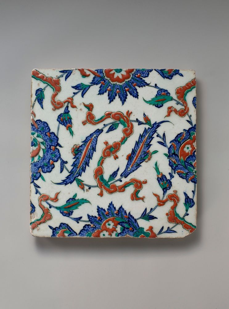 Tile with Floral and Cloud-band Design, ca. 1578
