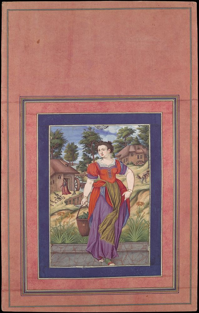 "Summer, from a Series of the Four Seasons", Folio from the Davis Album, attributed to 'Ali Quli Jabbadar