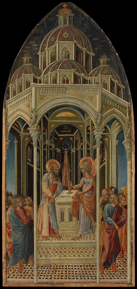 The Annunciation to Zacharias; (verso) The Angel of the Annunciation by Giovanni di Paolo (Giovanni di Paolo di Grazia)