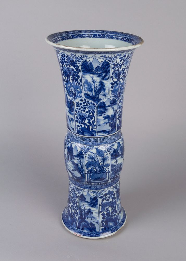 Vase with landscapes and flowers