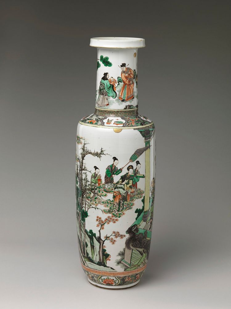 Vase with Immortals Offering the Peaches of Longevity