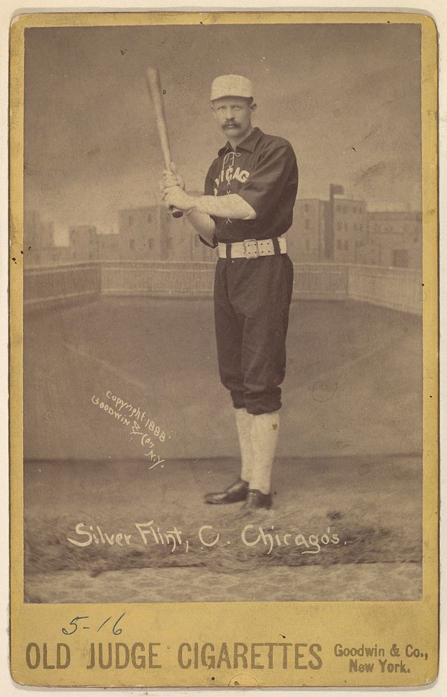 "Silver Flint" Frank Sylvester Flint, Catcher, Chicago, from the series Old Judge Cigarettes