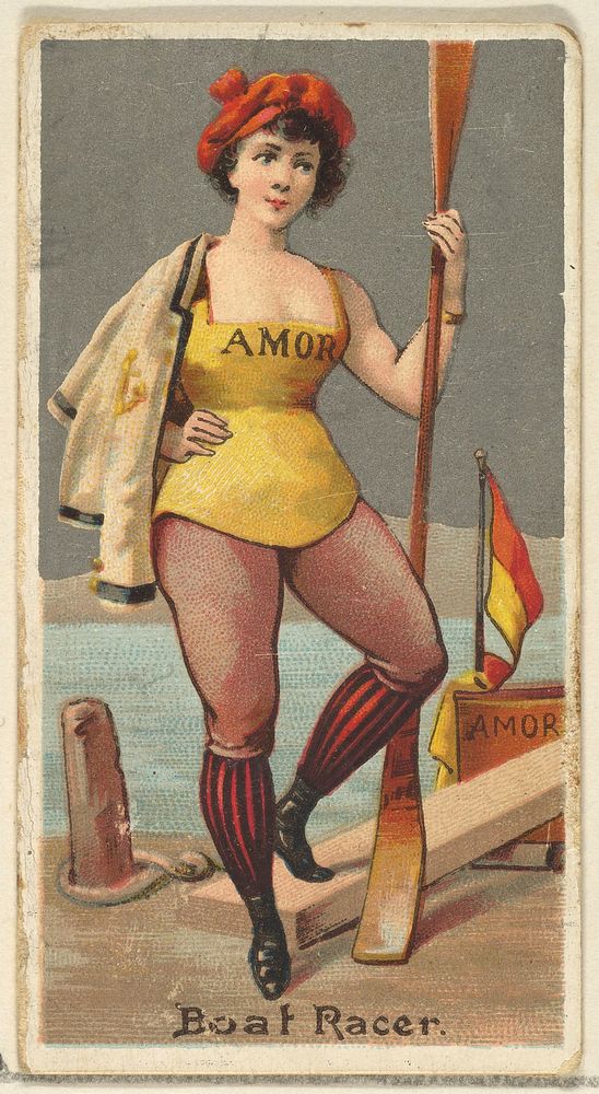 Boat Racer, from the Occupations for Women series (N166) for Old Judge and Dogs Head Cigarettes issued by Goodwin & Company
