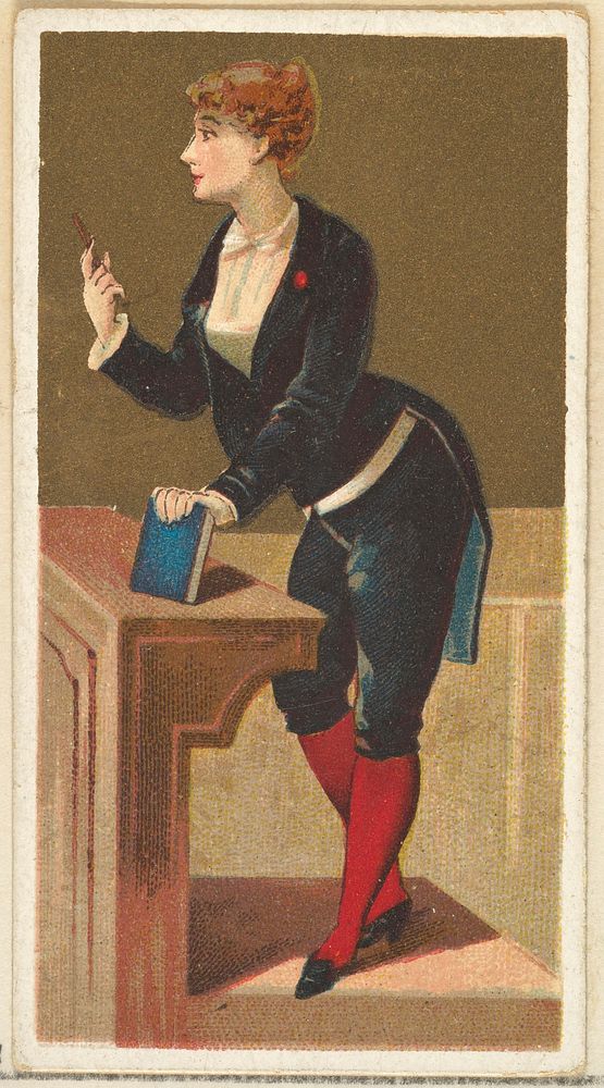 Teacher, from the Occupations for Women series (N166) for Old Judge and Dogs Head Cigarettes, issued by Goodwin & Company