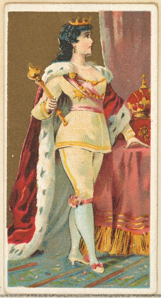 King of the Amazons, from the Occupations for Women series (N166) for Old Judge and Dogs Head Cigarettes issued by Goodwin &…