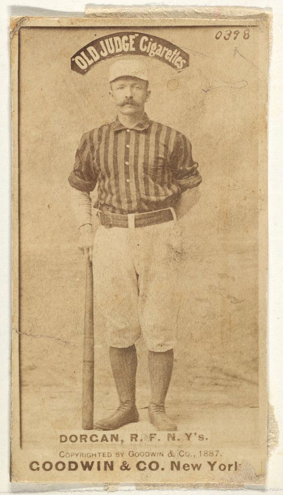 Michael Cornelius Dorgan, Right Field, New York, from the Old Judge series (N172) for Old Judge Cigarettes issued by Goodwin…