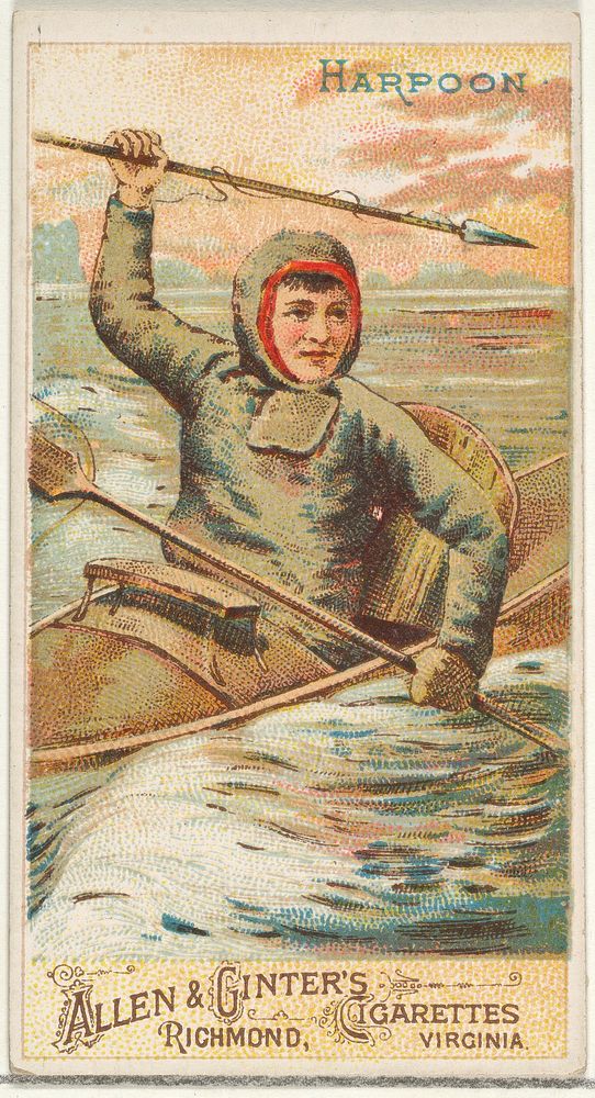 Harpoon, from the Arms of All Nations series (N3) for Allen & Ginter Cigarettes Brands, issued by Allen & Ginter