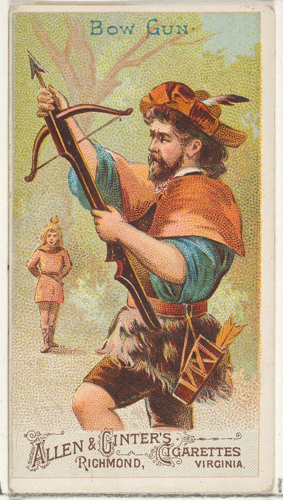 Bow Gun, from the Arms of All Nations series (N3) for Allen & Ginter Cigarettes Brands issued by Allen & Ginter