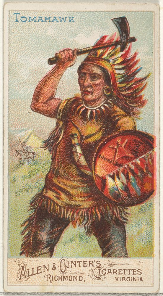 Tomahawk, from the Arms of All Nations series (N3) for Allen & Ginter Cigarettes Brands