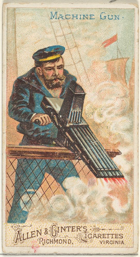 Machine Gun, from the Arms of All Nations series (N3) for Allen & Ginter Cigarettes Brands, issued by Allen & Ginter