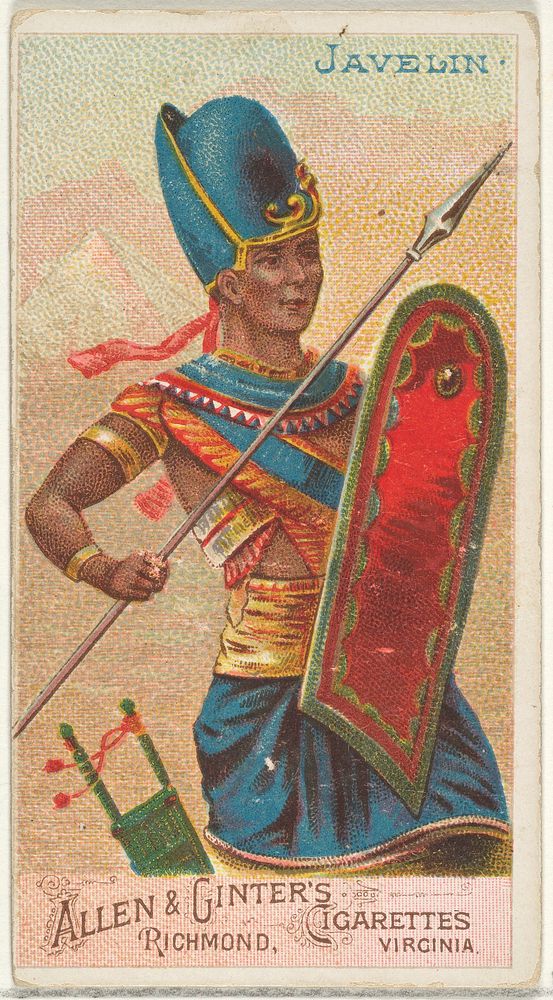Javelin, from the Arms of All Nations series (N3) for Allen & Ginter Cigarettes Brands issued by Allen & Ginter 