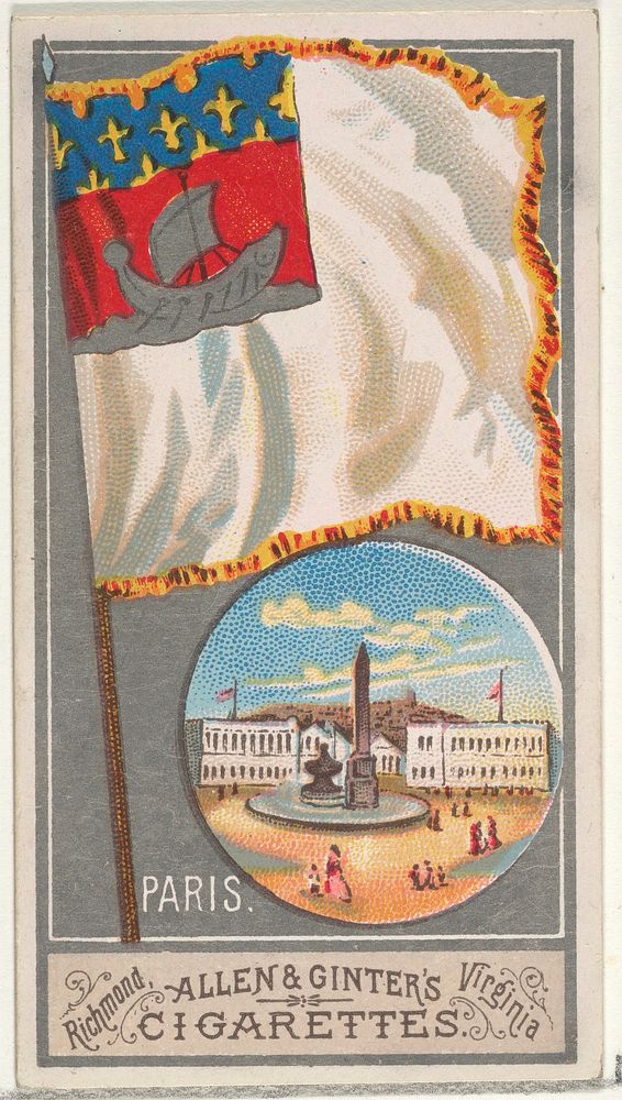 Paris, from the City Flags series (N6) for Allen & Ginter Cigarettes Brands issued by Allen & Ginter 