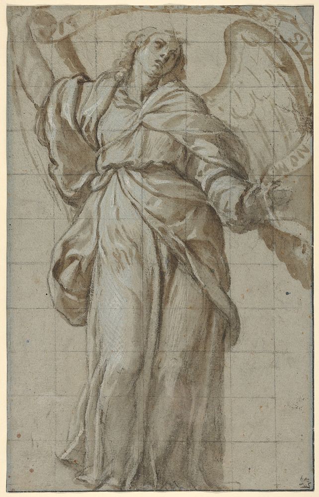 Standing Angel Holding a Scroll by Giovanni Domenico Caresana